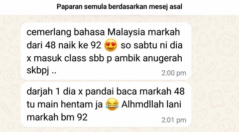 Paparan semula mesej Waris Nurfirzanah