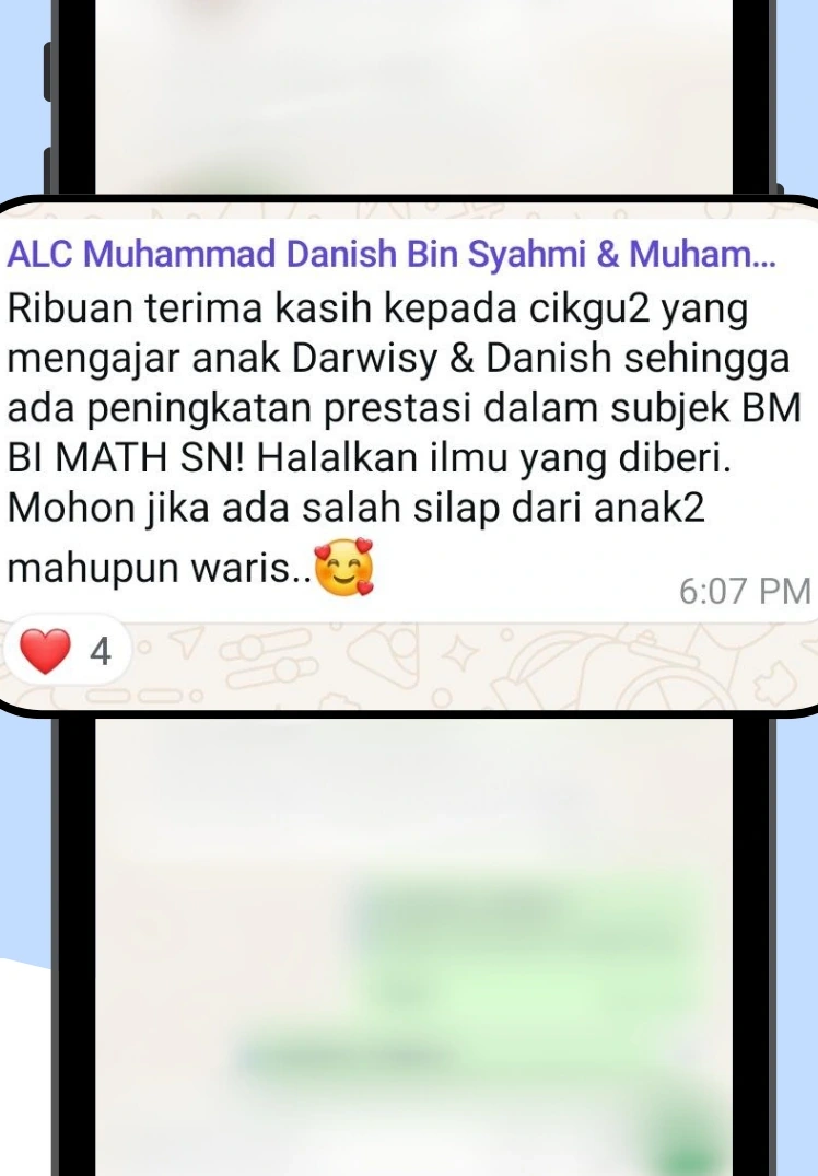 Tangkap layar asal maklum balas Waris Danish