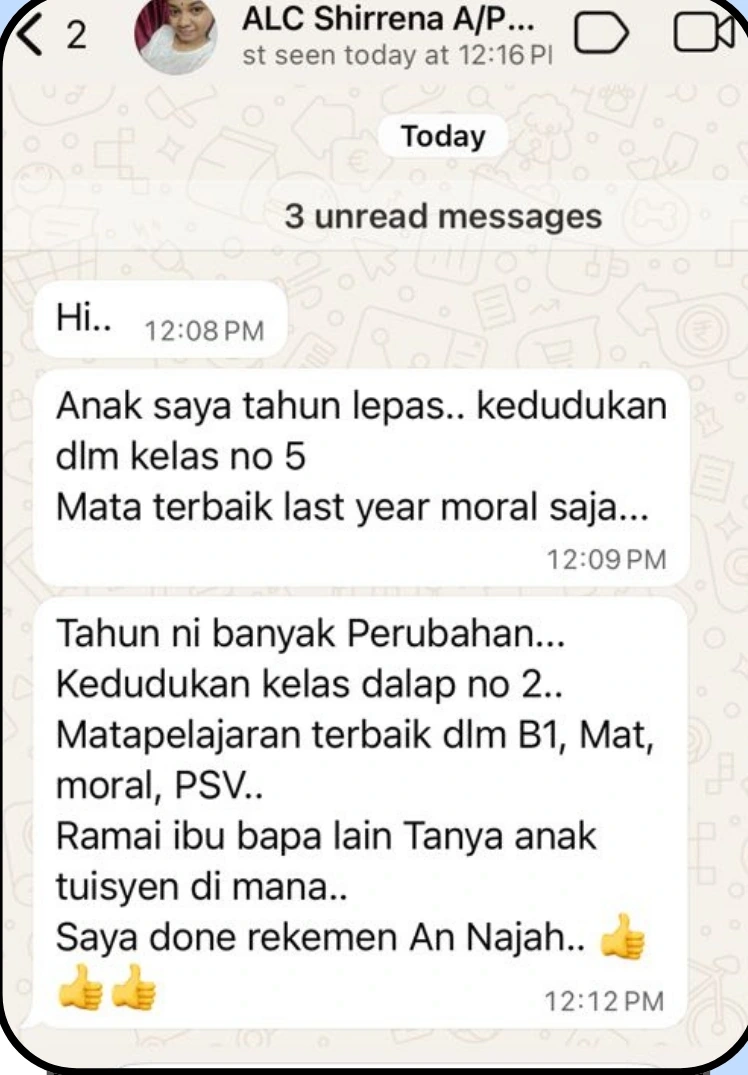Tangkap layar asal maklum balas Waris Shirrena