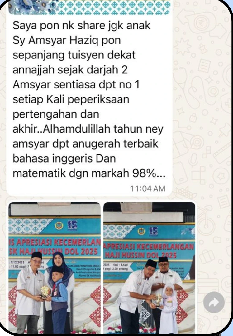 Tangkap layar asal maklum balas Waris Amsyar