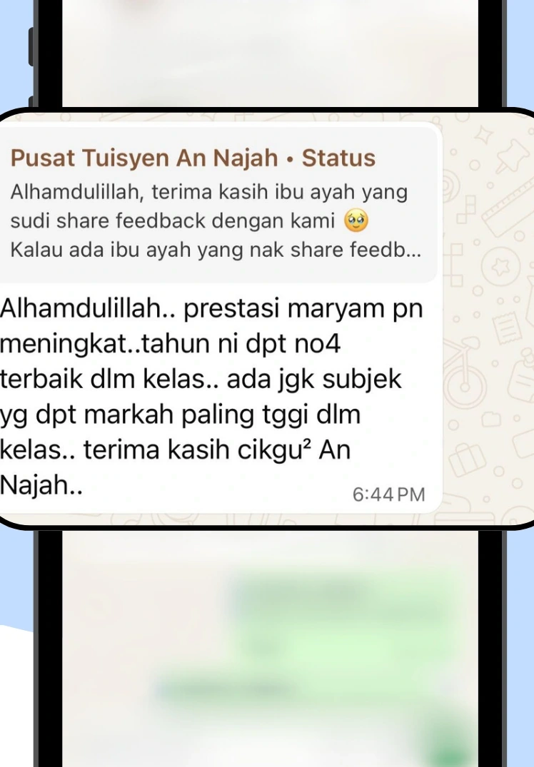 Tangkap layar asal maklum balas Waris Maryam